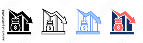 Recession icon sheet multiple style collection