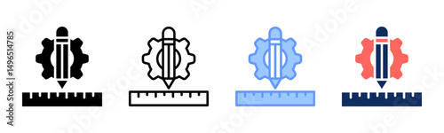 Measurement icon sheet multiple style collection