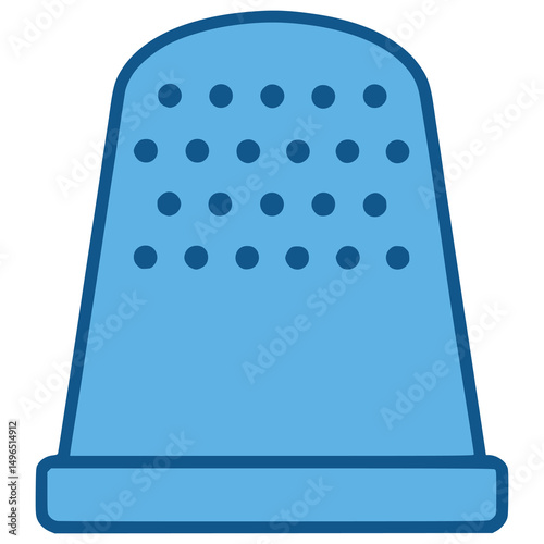 blue thimble safety flat color vector illustration template design