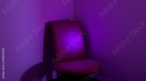 a chair with a purple light on it