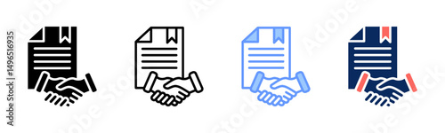 Agreement icon sheet multiple style collection