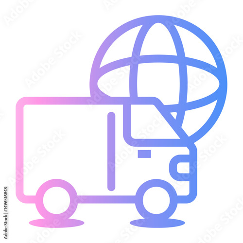 delivery truck Line Gradient Icon