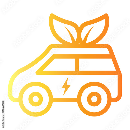 electric car Line Gradient Icon