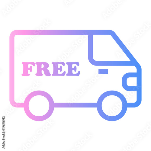 free delivery Line Gradient Icon