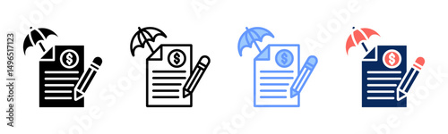 Insurance icon sheet multiple style collection