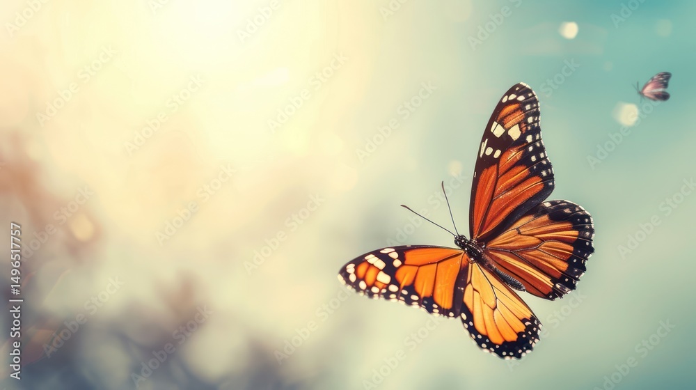 Fototapeta premium Inspirational quote about aspiration with a butterfly in the background