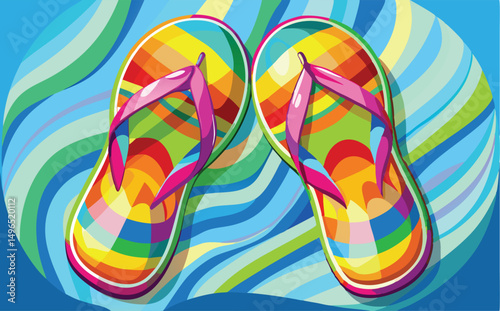 colorful flip flops