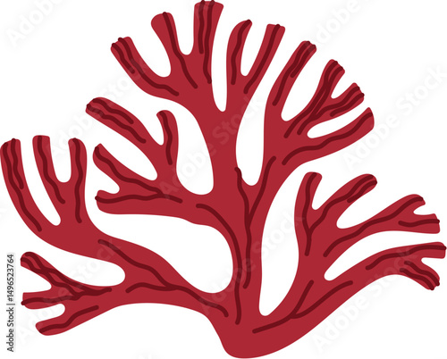 Coral or seaweed algae of sea and ocean kelp and marine plants, cartoon vector. Undersea or underwater plant of coral reef, actinia or tropical aquatic algae for marine pattern or seaweed decoration