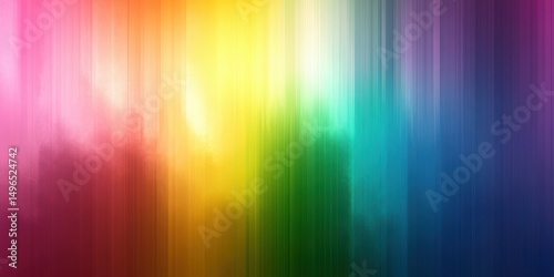 Abstract vertical gradient lines blending vibrant rainbow colors from pink and red through yellow, green, blue to purple with a smooth and luminous texture