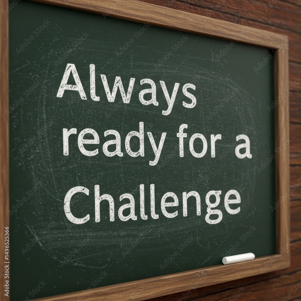 Obraz premium 3D Chalkboard Illustration Always Ready For A Challenge