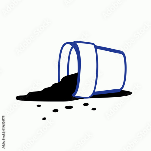Spilled Potting Soil: Tipped Over Planter with Soil