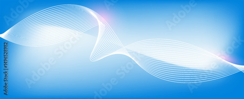 Abstract blue gradient background with shining lines waves. Minimalist background for banner, poster, cover, brochure, flyer, website. vector illustration