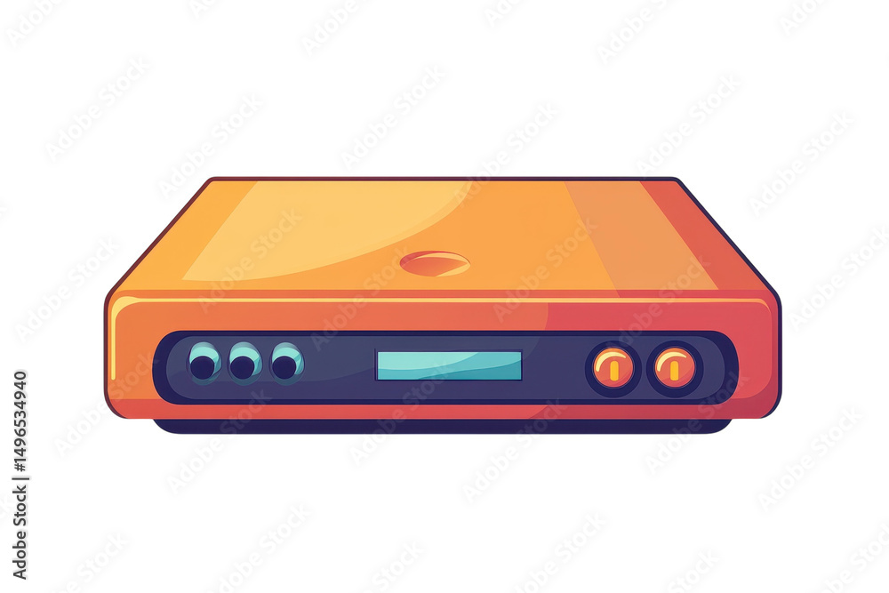 Obraz premium A sleek and stylish orange streaming media device ready to bring endless entertainment into on transparent background
