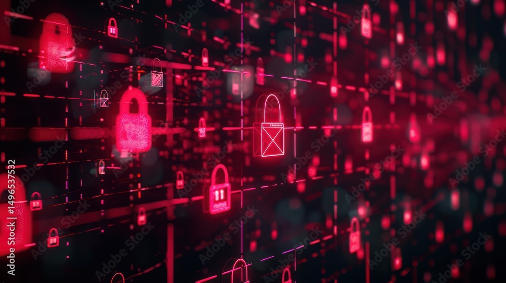 Obraz premium Visualization of secure message transmission with encryption symbols.