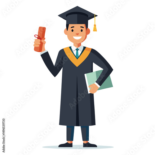 graduation man with diploma