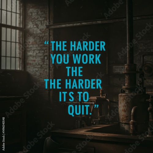 Inspirational Quote The Harder You Work The Harder It Is To Quit Photo