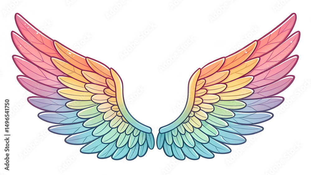 Obraz premium Cartoon Wings. PNG.