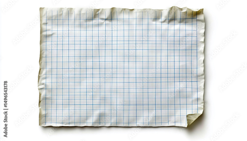 Obraz premium Lined notebook sheet isolated on white top view