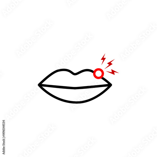Herpes of the lips vector icon