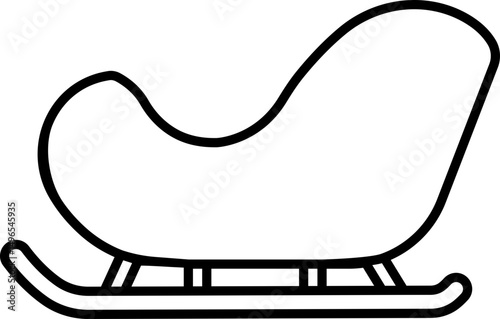 Santa Claus sleigh icon in line style isolated on transparent background