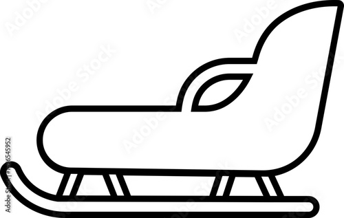 Santa Claus sleigh icon in line style isolated on transparent background