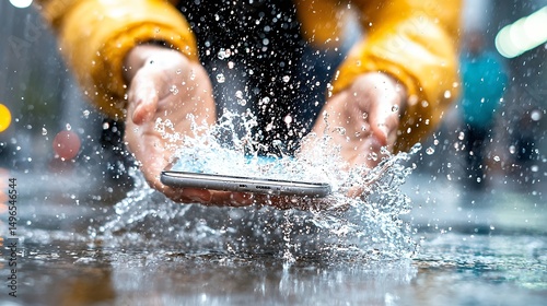 Smartphone in Water Splash