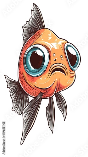 愛嬌のある金魚イラスト