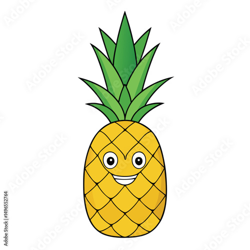 pineapple fruit cartoon illustration