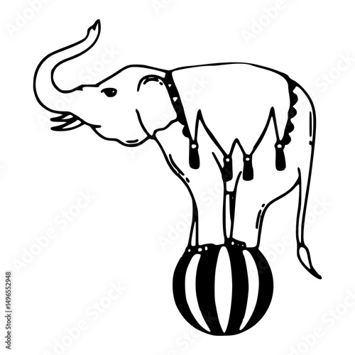 circus elephant balancing act