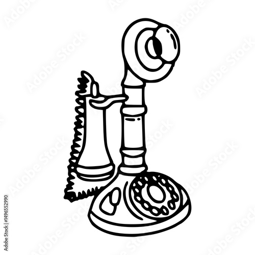 retro phone with rotary dial