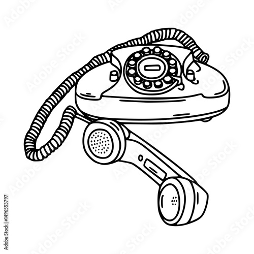 retro phone with rotary dial