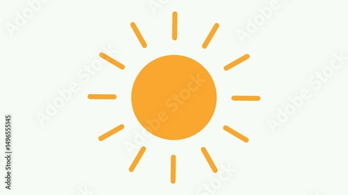 Rotating sun spinning around cartoon animation