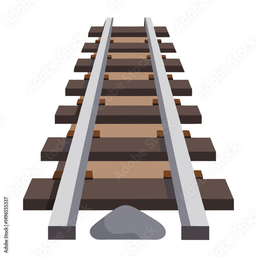 railroad crossing isolated on white