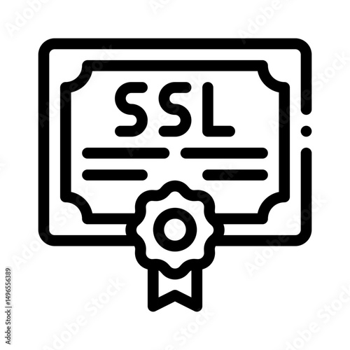 SSL certificate line icon