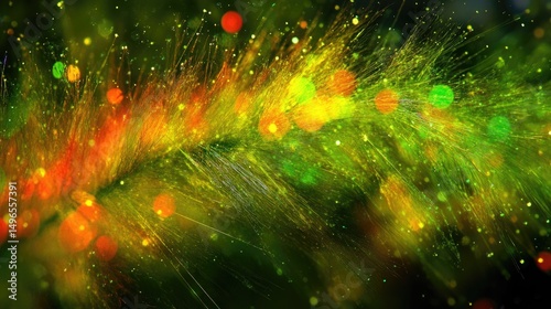 Vibrant abstract art with colorful streaks and sparkling particles