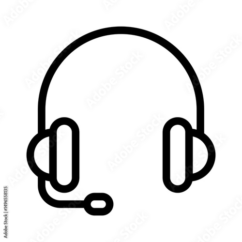 headset line icon