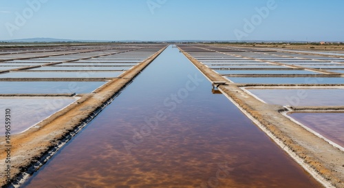 Photo of Aerial View of Salt Ponds at a Salt Farm
