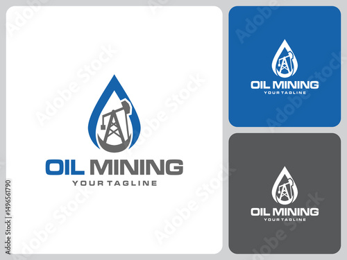 oil mining logo vector design