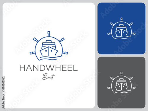 ship rudder logo vector design
