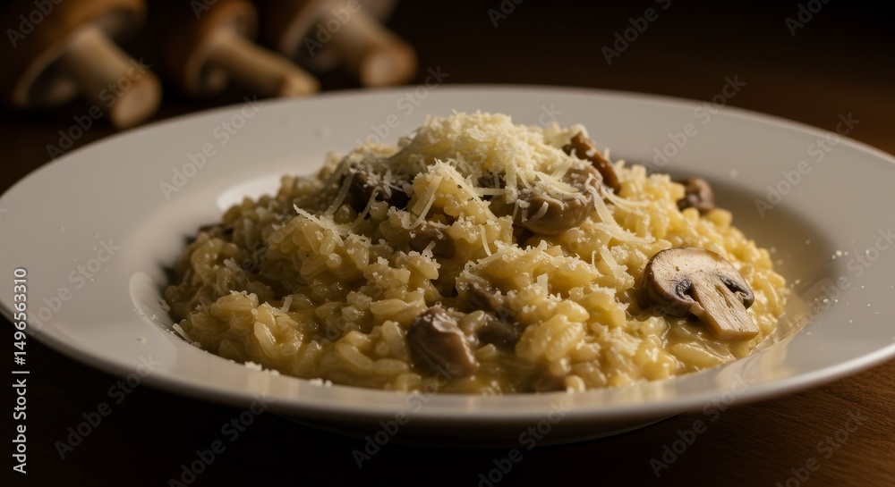 Photo of Creamy Mushroom Risotto with Parmesan Photo of Creamy Mushroom Risotto with Parmesan
