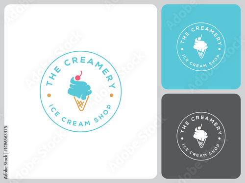 ice cream logo vector design