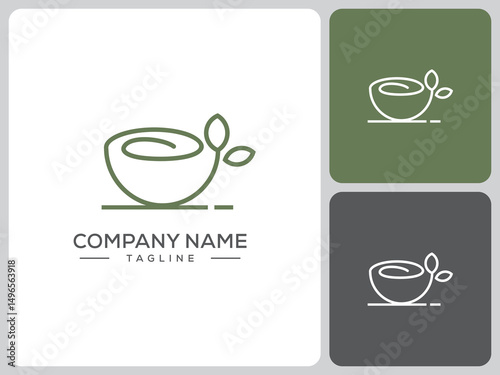 tea cup logo vector design