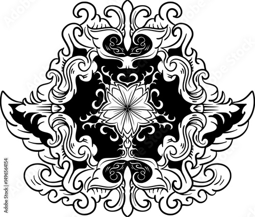 floral and baroque mandala illustration design