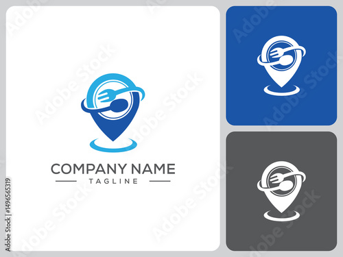 restaurant location icon logo vector design