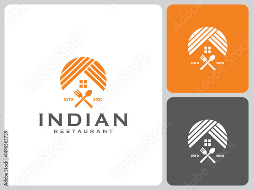 indian food restaurant logo vector design