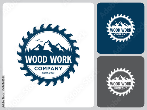 wood work logo vector design