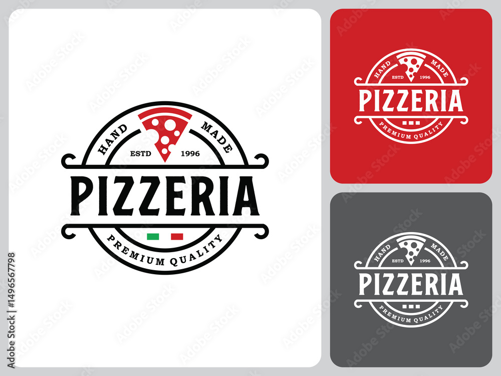 Obraz premium pizza logo vector design