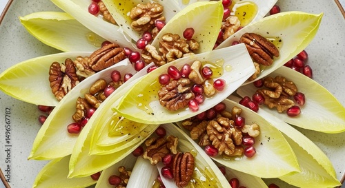 Photo of Chicory Salad with Pomegranate Seeds, Pecans, Walnuts