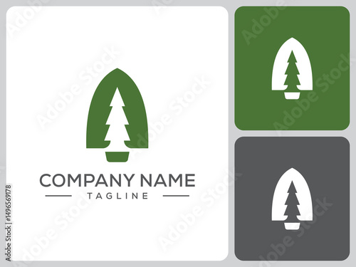 spruce shovel logo vector design
