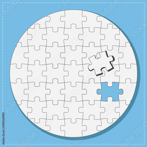 illustration of a Circle shaped Jigsaw puzzle EPS Vector
